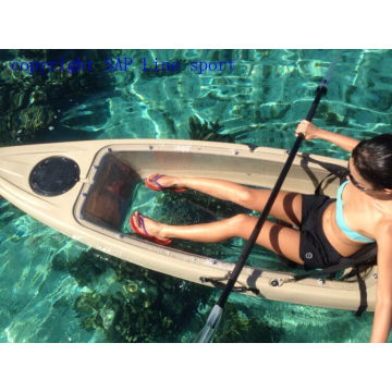 Clear Clear Bottom Single Fishing Kayak avec certificat CE